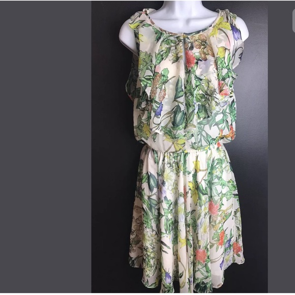 BETSEY JOHNSON Floral Garden Dress Blouson Ruffle - Picture 2 of 13